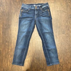New York & Company Women’s curvy cropped boyfriend blue jeans